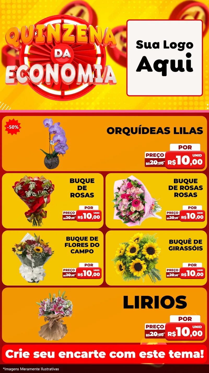 Modelo de TV para TV Vertical com o tema Quinzena Da Economia para Floricultura e jardim