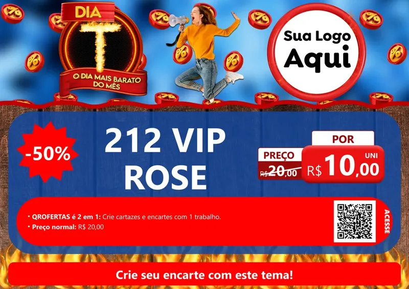 Modelo de Cartaz para Cartaz A4 Horizontal com o tema Dia T - O Dia Mais Barato Do Mês para Perfumes