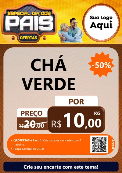Modelo de Cartaz para Cartaz A4 Vertical com o tema Especial Dia dos Pais para Produtos Naturais