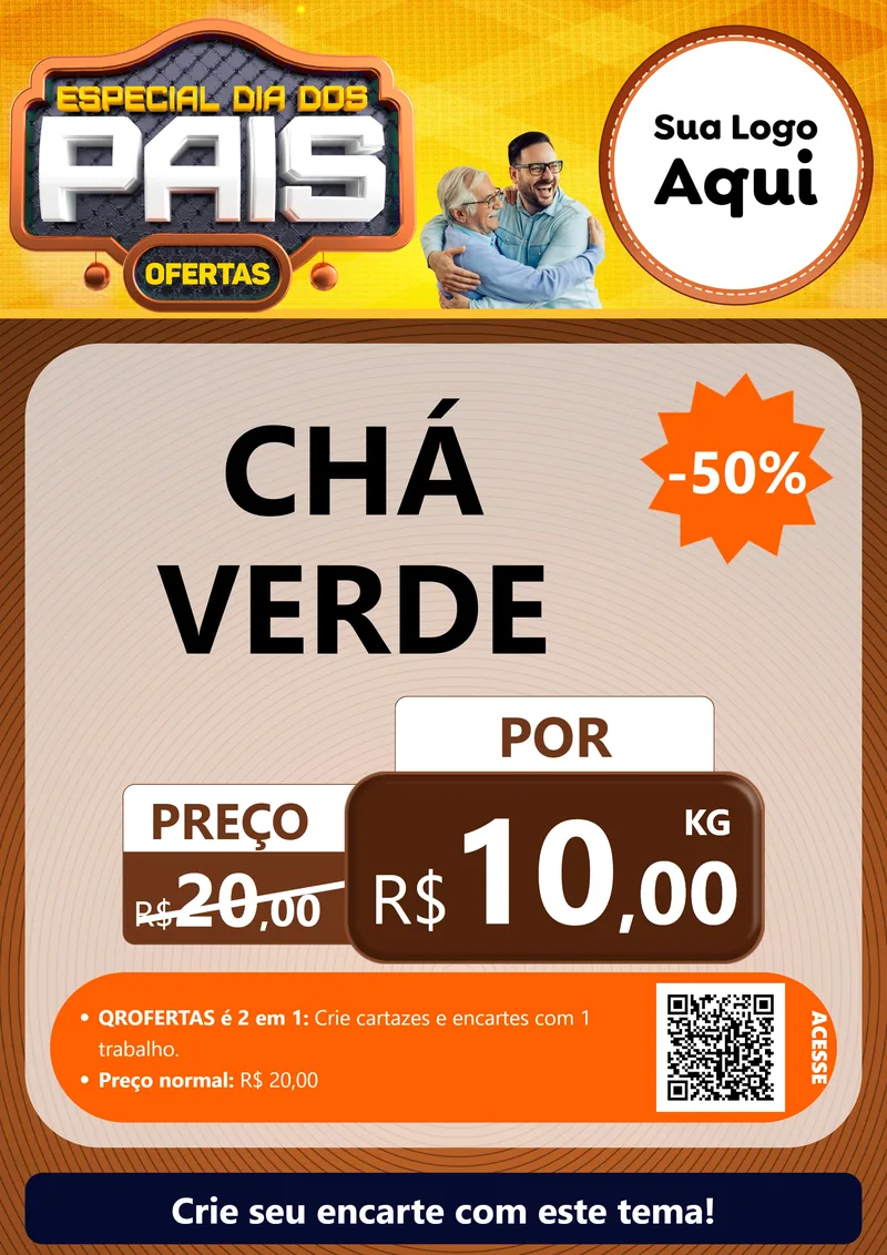 Modelo de Cartaz para Cartaz A4 Vertical com o tema Especial Dia dos Pais para Produtos Naturais