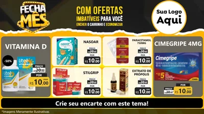 Modelo de TV para TV Horizontal com o tema Fecha Mês para Farmácia