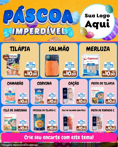 Modelo de Rede Social para Feed Instagram com o tema Páscoa Imperdível para Peixaria