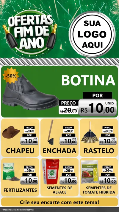 Modelo de Rede Social para Stories com o tema Ofertas Fim de Ano para Agropecuária