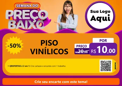 Modelo de Cartaz para Cartaz A4 Horizontal com o tema Semana do Preço Baixo para Material para Construção