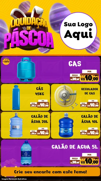 Modelo de TV para TV Vertical com o tema Liquidação de Páscoa para Água e gás