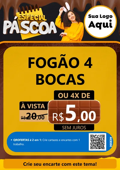 Modelo de Cartaz para Cartaz A4 Vertical com o tema Especial Páscoa para Móveis e Eletro