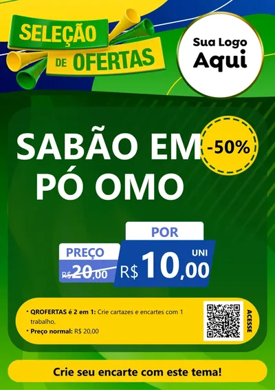 Modelo de Cartaz para Cartaz A4 Vertical com o tema Seleção de Ofertas - Copa para Produtos de Limpeza