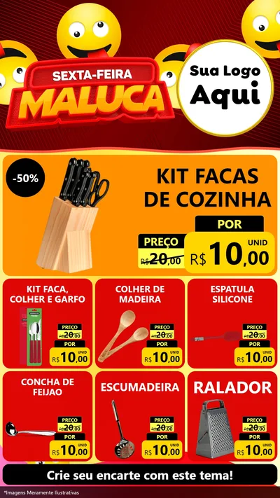 Modelo de Rede Social para Stories com o tema Sexta-feira Maluca para Utilidades Domésticas