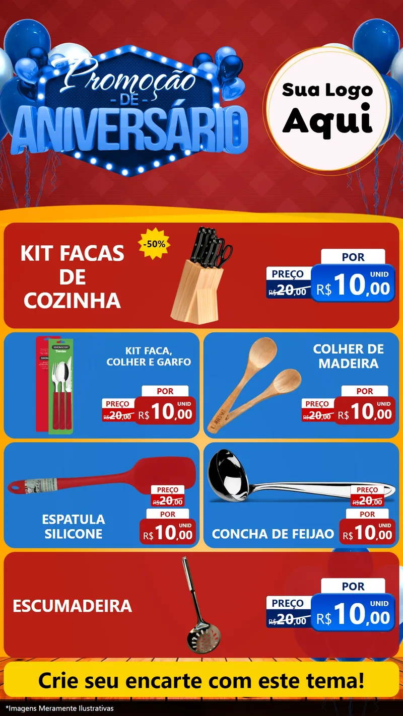 Modelo de TV para TV Vertical com o tema Promoção de Aniversário para Utilidades Domésticas