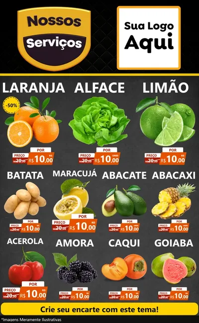 Modelo de Encarte para Encarte Grande com o tema Nossos Serviços para Hortifrúti