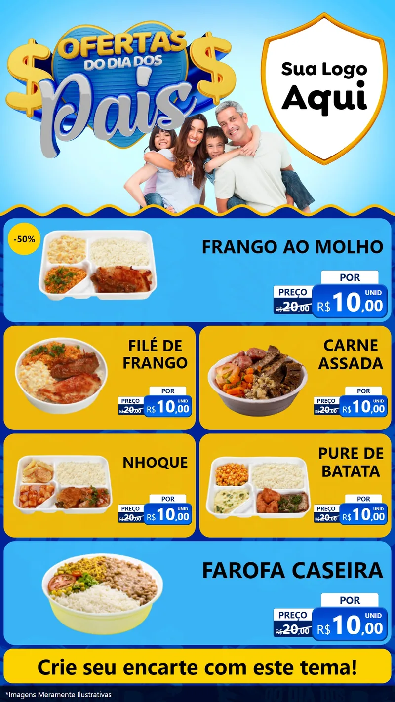 Modelo de TV para TV Vertical com o tema Ofertas do Dia dos Pais para Restaurante