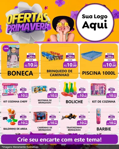Modelo de Rede Social para Feed Instagram com o tema Ofertas Da Primavera para Brinquedos