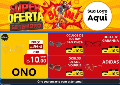 Modelo de Encarte para Encarte A4 Horizontal com o tema Super Oferta Setembro para Óticas