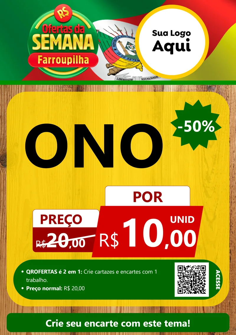 Modelo de Cartaz para Cartaz A4 Vertical com o tema Ofertas da Semana Farroupilha para Óticas