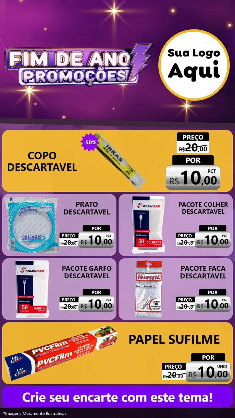 Modelo de TV para TV Vertical com o tema Fim de Ano Promoções para Embalagens
