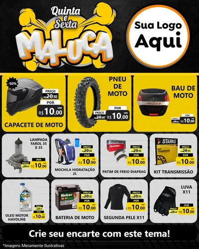 Modelo de Rede Social para Feed Instagram com o tema Quinta e Sexta Maluca para Moto peças