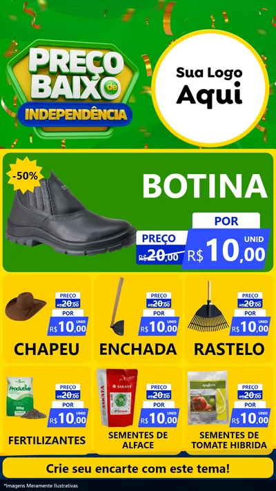 Modelo de Rede Social para Stories com o tema Preço Baixo de Independência para Agropecuária