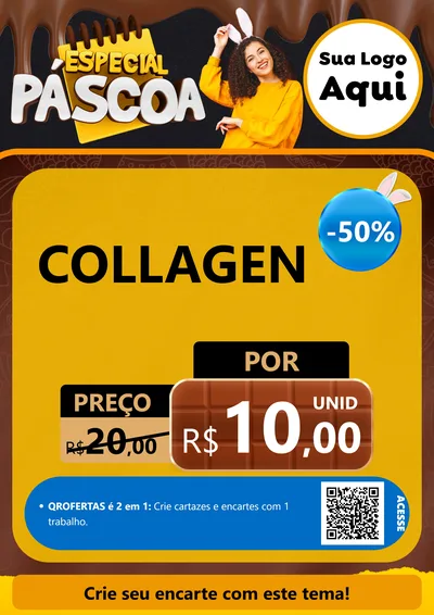 Modelo de Cartaz para Cartaz A4 Vertical com o tema Especial Páscoa para Suplementos alimentares
