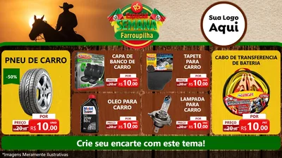 Modelo de TV para TV Horizontal com o tema Especial Semana Farroupilha para Auto peças