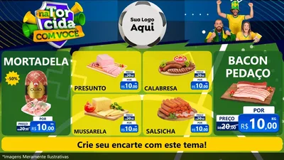 Modelo de TV para TV Horizontal com o tema Na Torcida Com Você - Copa para Frios e Laticínios