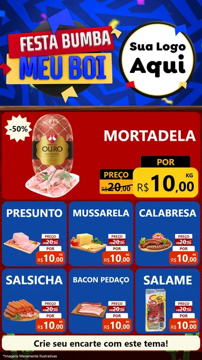 Modelo de Rede Social para Stories com o tema Festa Bumba meu Boi para Frios e Laticínios