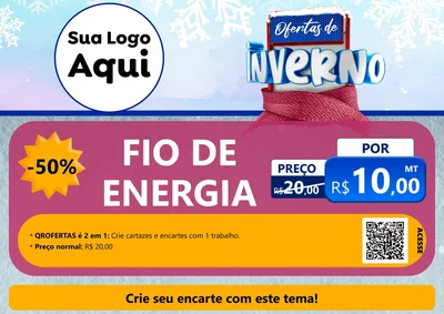 Modelo de Cartaz para Cartaz A4 Horizontal com o tema Ofertas de Inverno para Materiais Elétricos