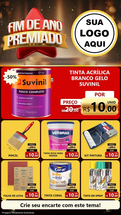 Modelo de Rede Social para Stories com o tema Fim de Ano Premiado para Tintas e Ferramentas
