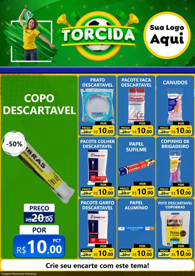 Modelo de Encarte para Encarte A4 Vertical com o tema Torcida para Embalagens