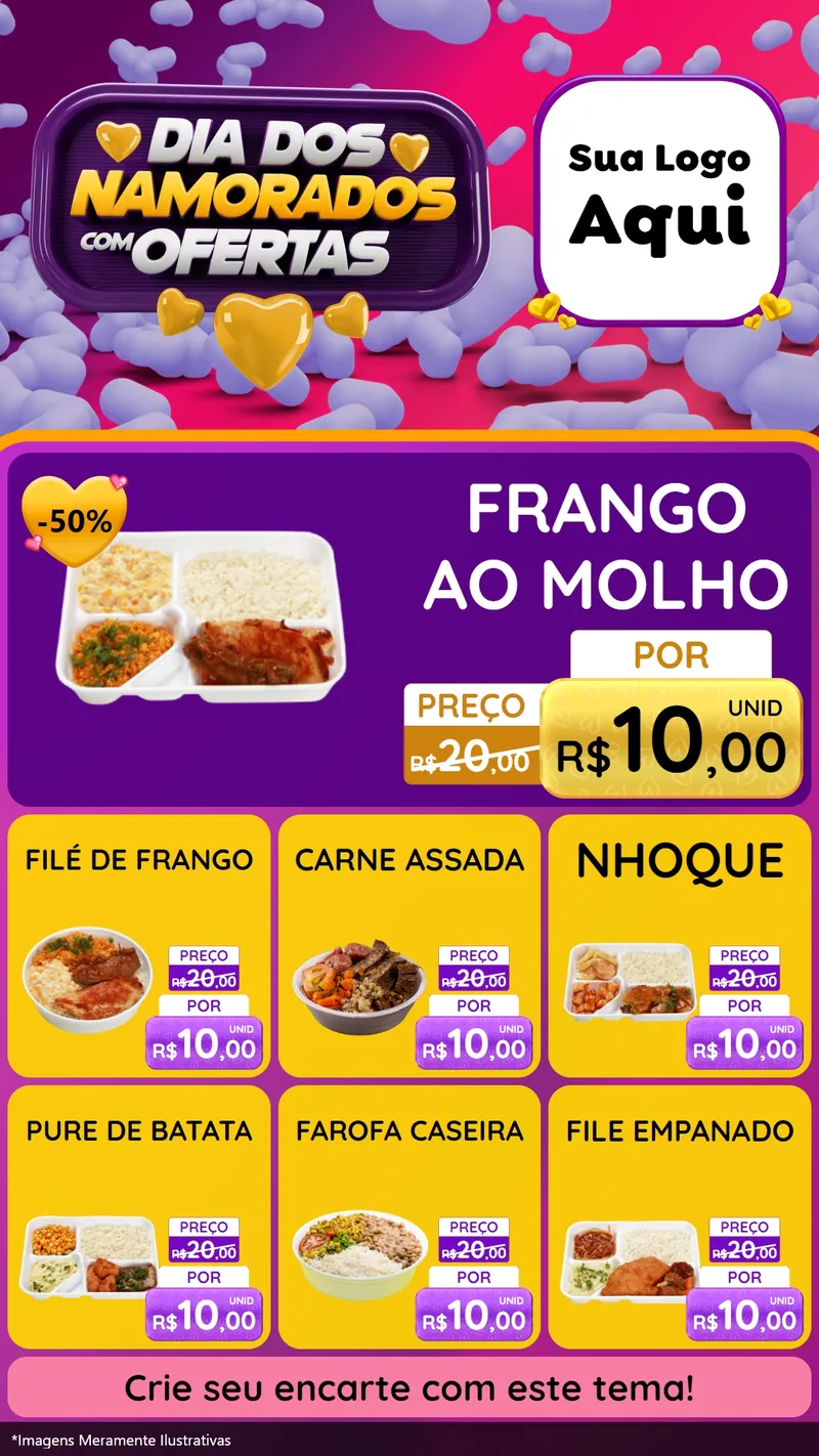 Modelo de Rede Social para Stories com o tema Dia Dos Namorados Com Ofertas para Restaurante