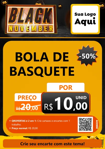Modelo de Cartaz para Cartaz A4 Vertical com o tema Black November para Artigos Esportivos