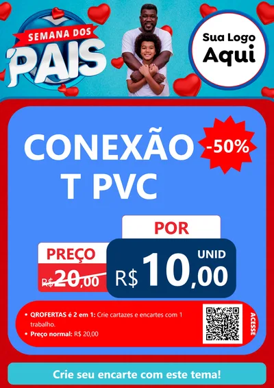 Modelo de Cartaz para Cartaz A4 Vertical com o tema Semana Dos Pais para Tubos e conexões