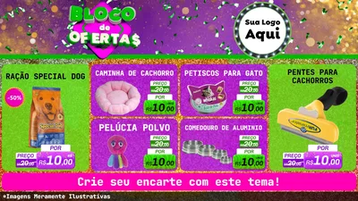 Modelo de TV para TV Horizontal com o tema Bloco de Ofertas para Pet Shop