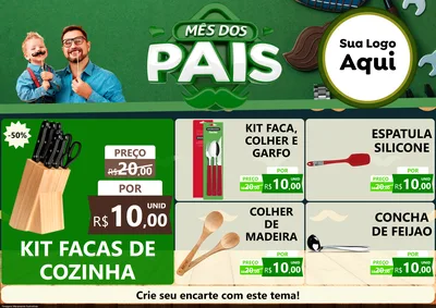 Modelo de Encarte para Encarte A4 Horizontal com o tema Mês dos Pais para Utilidades Domésticas