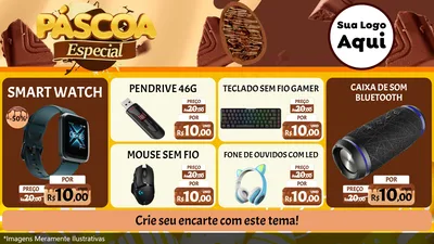 Modelo de TV para TV Horizontal com o tema Páscoa Especial para Informática