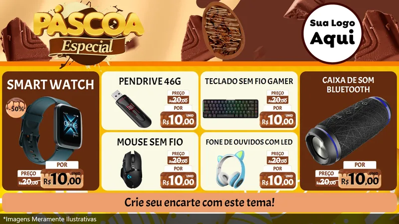 Modelo de TV para TV Horizontal com o tema Páscoa Especial para Informática