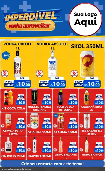 Modelo de Encarte para Encarte Grande com o tema Imperdível para Distribuidora de bebidas