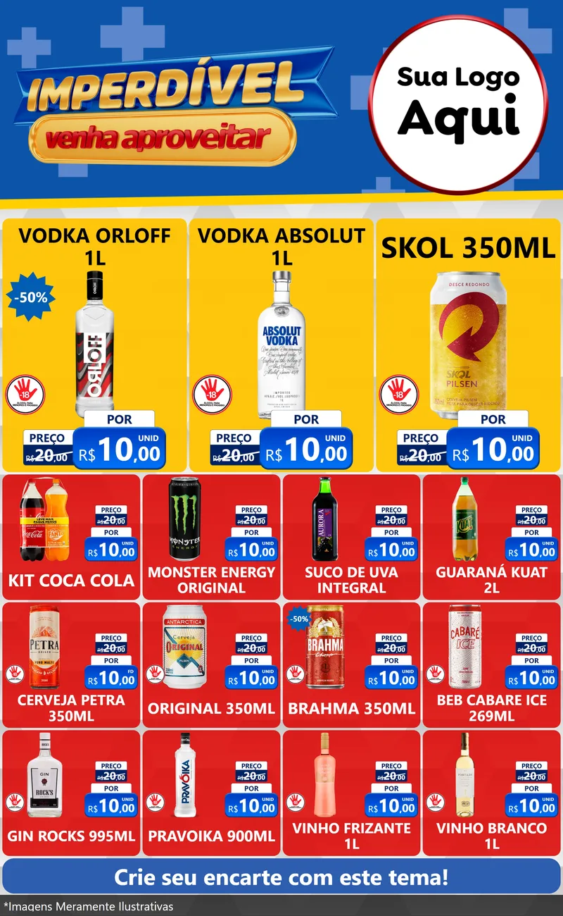 Modelo de Encarte para Encarte Grande com o tema Imperdível para Distribuidora de bebidas