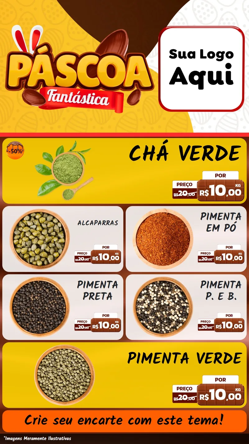 Modelo de TV para TV Vertical com o tema Páscoa Fantástica para Produtos Naturais