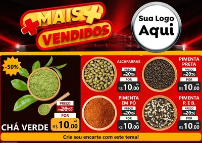 Modelo de Encarte para Encarte A4 Horizontal com o tema Mais Vendidos para Produtos Naturais