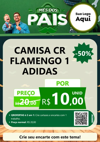 Modelo de Cartaz para Cartaz A4 Vertical com o tema Mês dos Pais para Roupas e acessórios