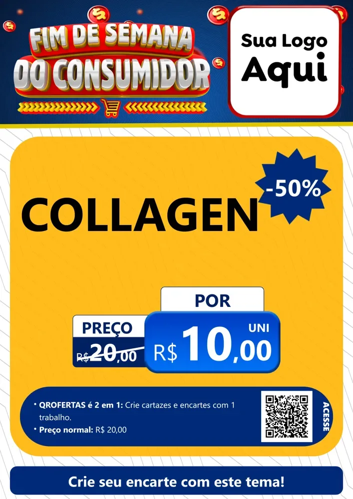 Modelo de Cartaz para Cartaz A4 Vertical com o tema Fim de Semana do Consumidor para Suplementos alimentares