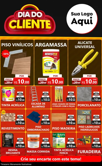 Modelo de Encarte para Encarte Grande com o tema Dia do Cliente para Material para Construção