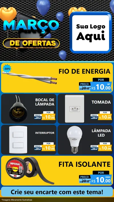 Modelo de TV para TV Vertical com o tema Março de Ofertas para Materiais Elétricos