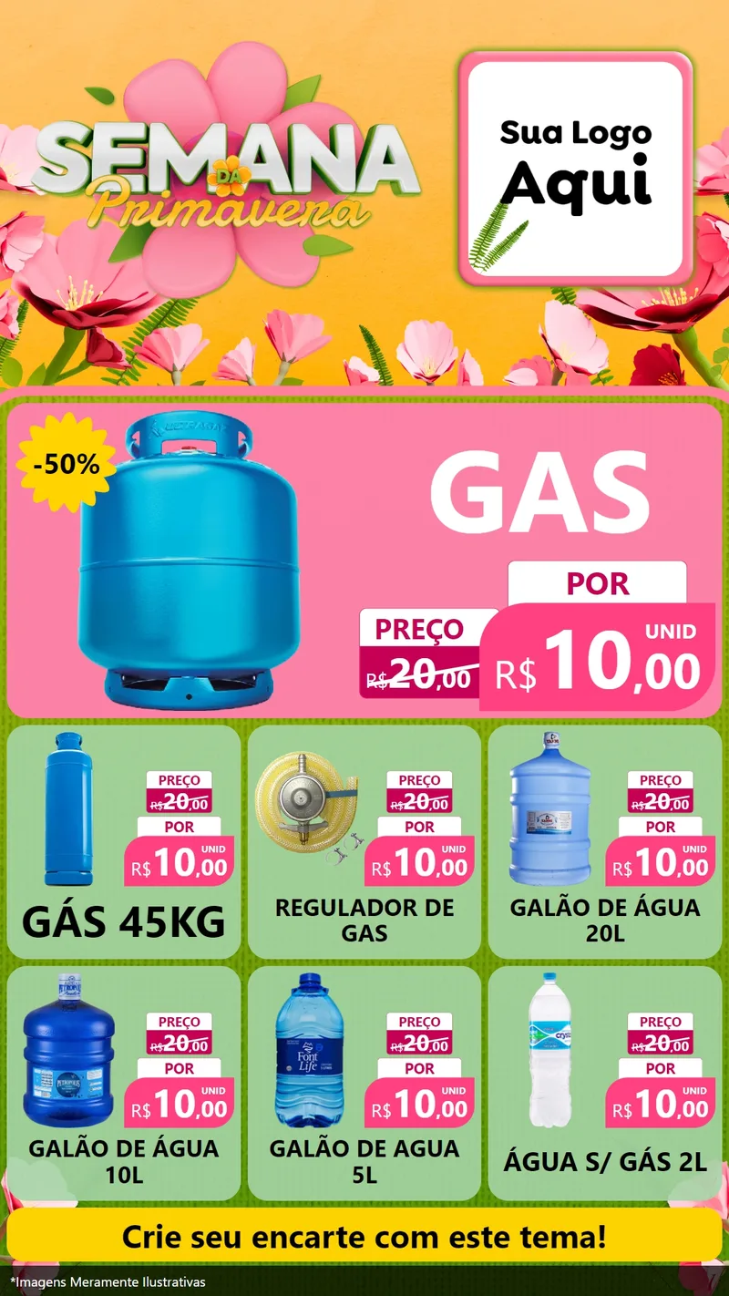 Modelo de Rede Social para Stories com o tema Semana da Primavera para Água e gás