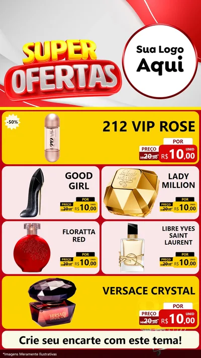 Modelo de TV para TV Vertical com o tema Super Ofertas para Perfumes