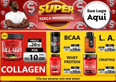 Modelo de Encarte para Encarte A4 Horizontal com o tema Super Terça Imperdível para Suplementos alimentares