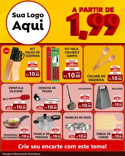 Modelo de Rede Social para Feed Instagram com o tema A Partir de Um e Noventa e Nove - 1,99 para Utilidades Domésticas