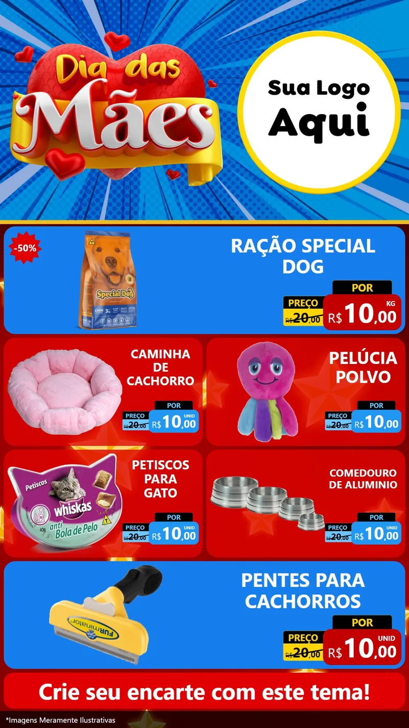 Modelo de TV para TV Vertical com o tema Dia das Mães para Pet Shop