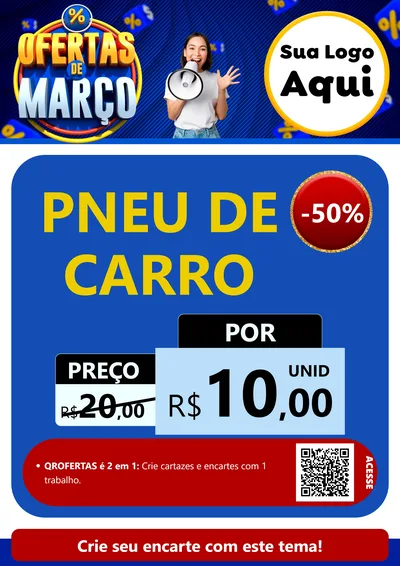 Modelo de Cartaz para Cartaz A4 Vertical com o tema Ofertas de Março para Auto peças