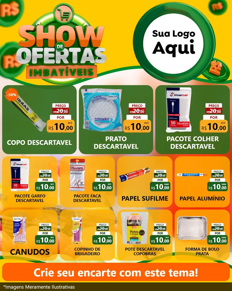 Modelo de Rede Social para Feed Instagram com o tema Show de Ofertas Imbatíveis para Embalagens